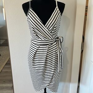 Belted striped dress